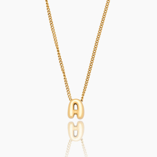 Bubble Initial Charm Necklace