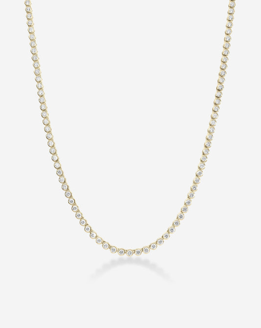 Bezel Mini Diamond Tennis Necklace