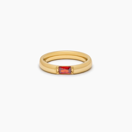 Baguette Birthstone Band Ring